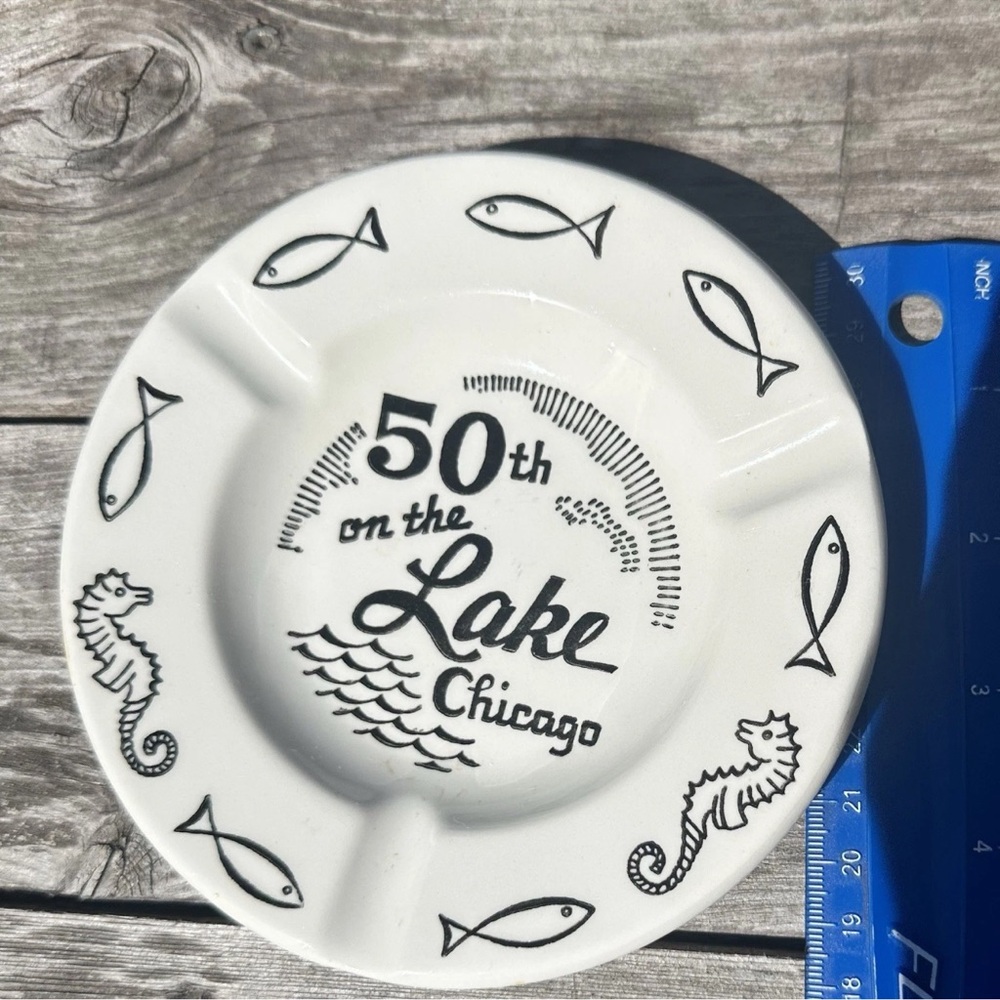 Vintage 1960s Royal China 50th on LAKE CHICAGO Hotel Ashtray Collectible
